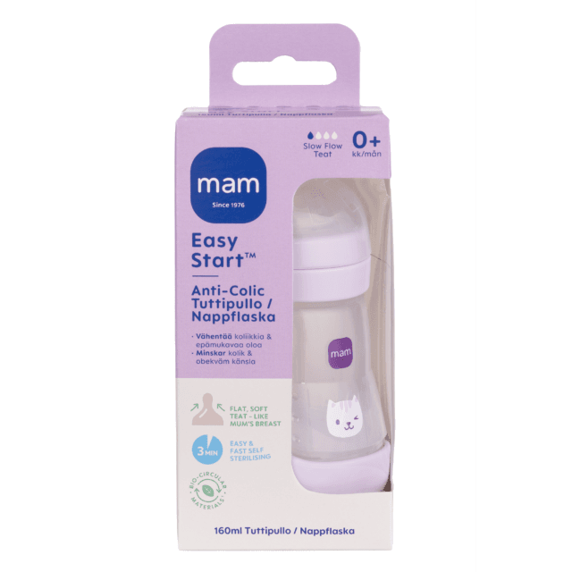 Kuvassa on MAM Easy Start Anti-Colic tuttipullo