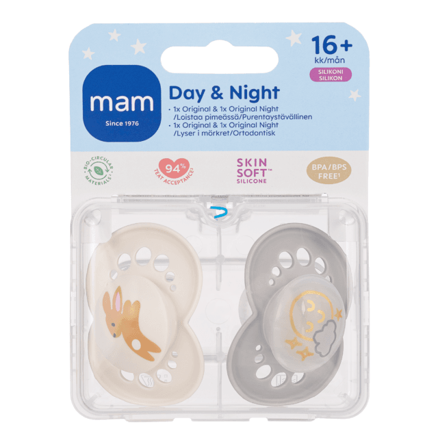 Kuvassa on MAM Original Day & Night tutti 16kk+